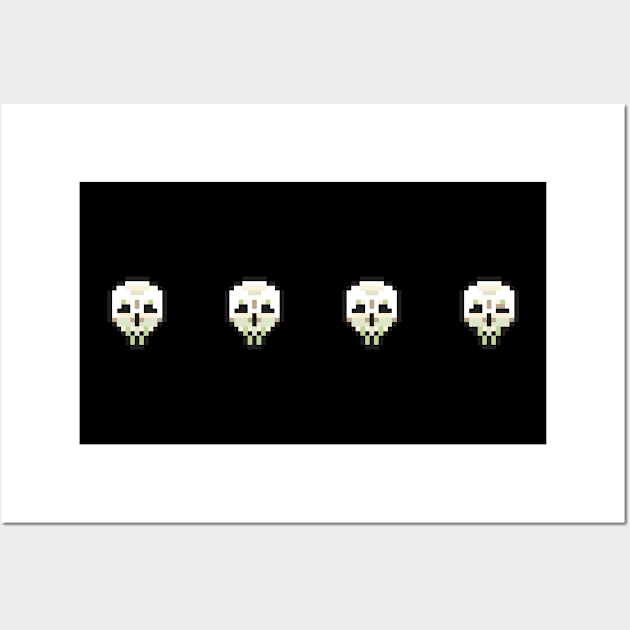 Pixel skulls 8bit pacmen Wall Art by Enickma